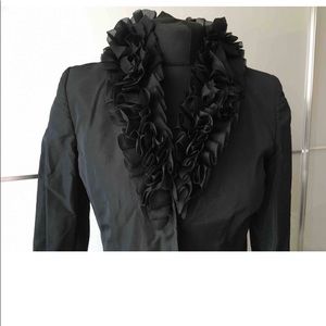 Black Dolce & Gabbana trench coat, long sleeves.